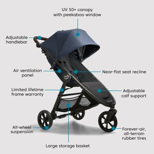 Baby Jogger City Mini GT2 All-Terrain Stroller in Storm Blue